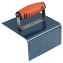 Kraft 6" x 6" x 3/4" Radius x 3-1/2" Lip Blue Steel Batter Edger